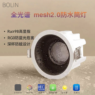 全光谱智能防水筒灯卫生间沐浴区照明IP65防潮湿射灯蓝牙mesh2.0