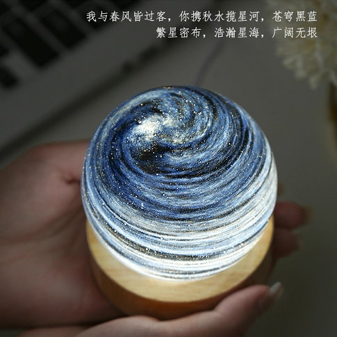 月球星球氛围灯伴睡眠小台灯床头卧室宿舍地球小夜灯纪念生日礼物