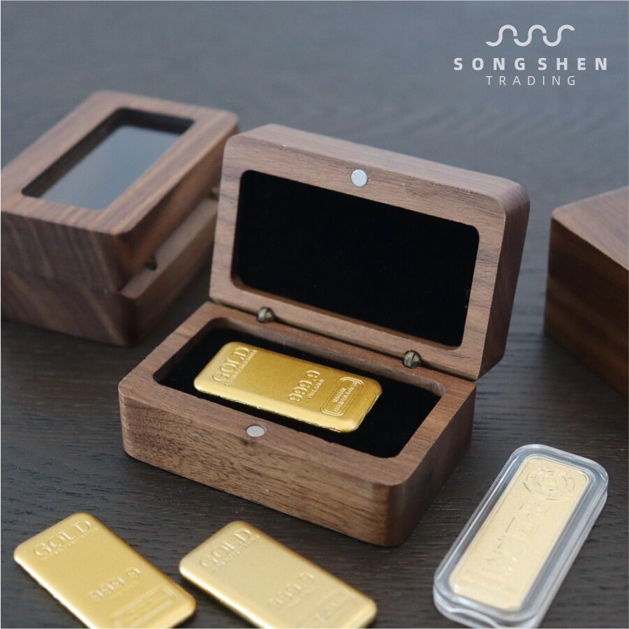 金条专用收纳盒珠宝首饰黑胡桃木
