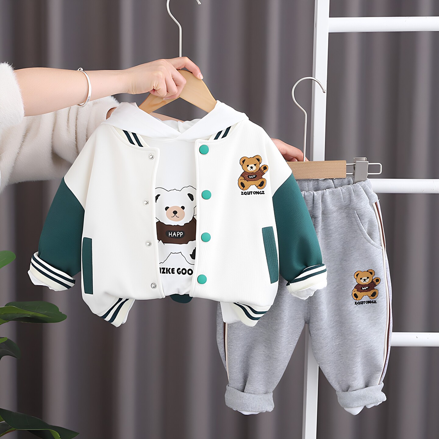 男童春装三件套洋气2025新品儿童棒球服小孩衣服春秋款宝宝套装潮