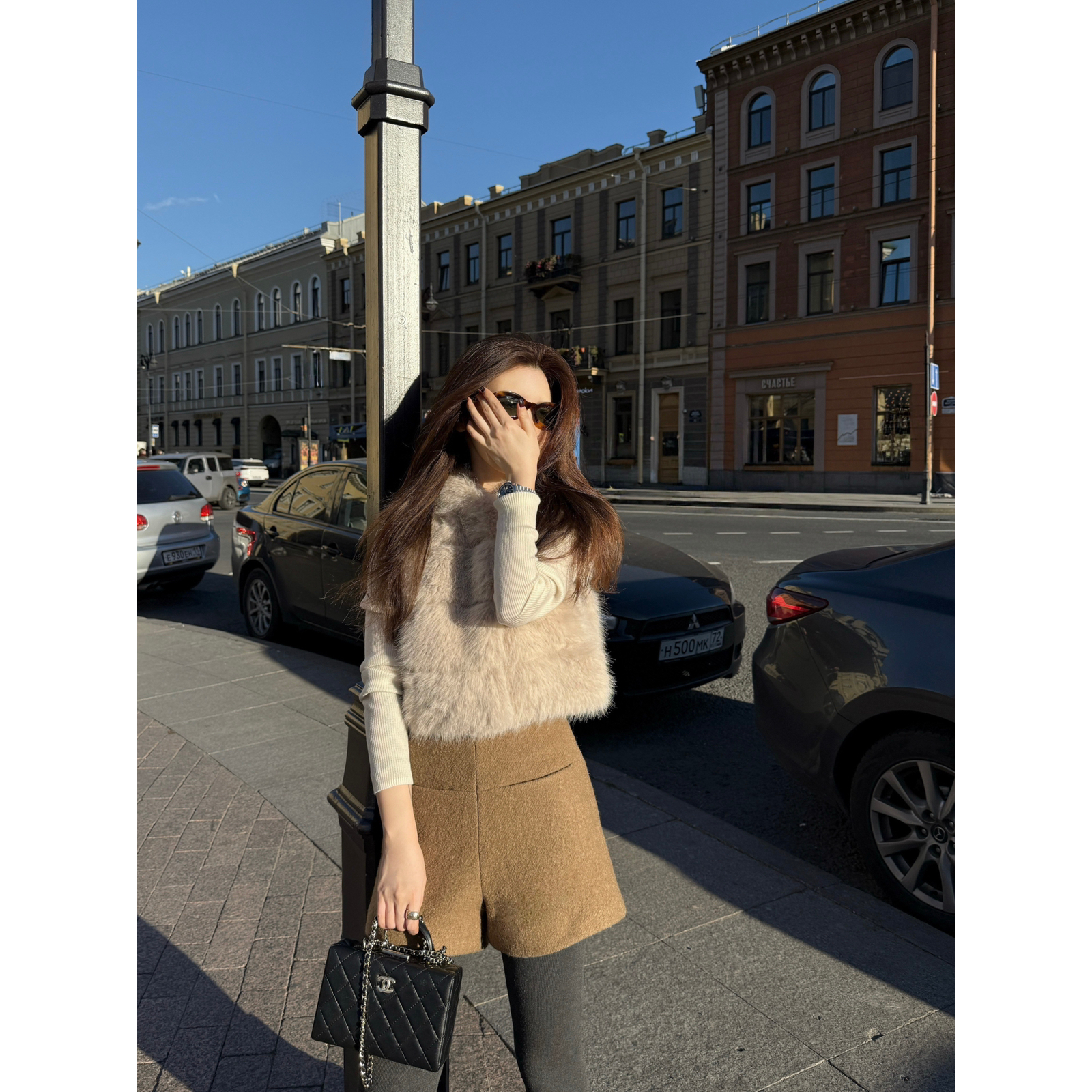 质感羊毛呢料显瘦高腰休闲短裤