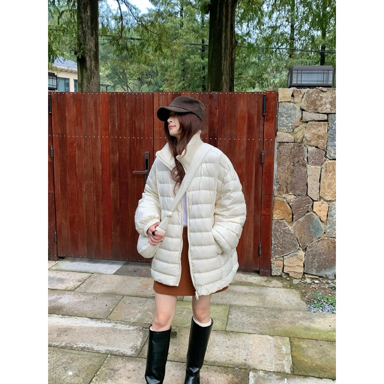 韩版立领排骨长袖90白鸭绒羽绒服