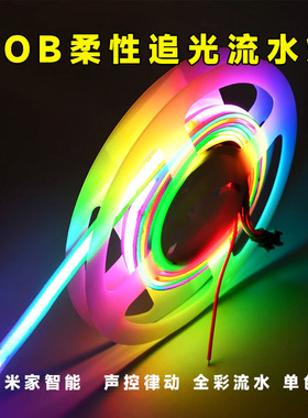 COB幻彩灯带led全彩rgb跑马流水追光柔性米家灯条可编程防水1224V