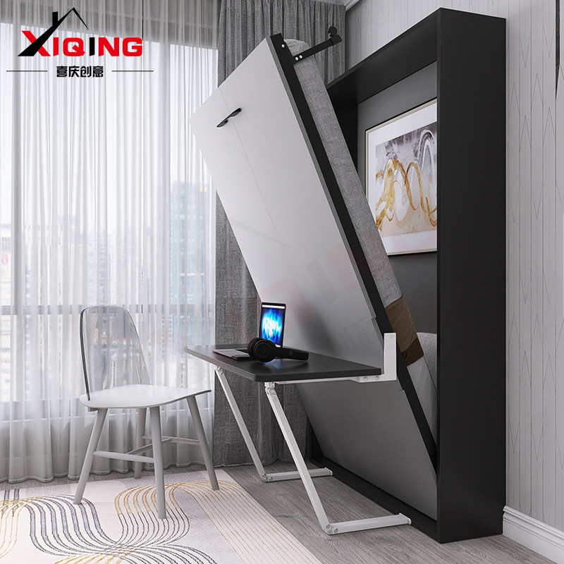 喜庆书桌隐形床多功能折叠床书房办公墨菲床壁床翻板床衣柜书柜