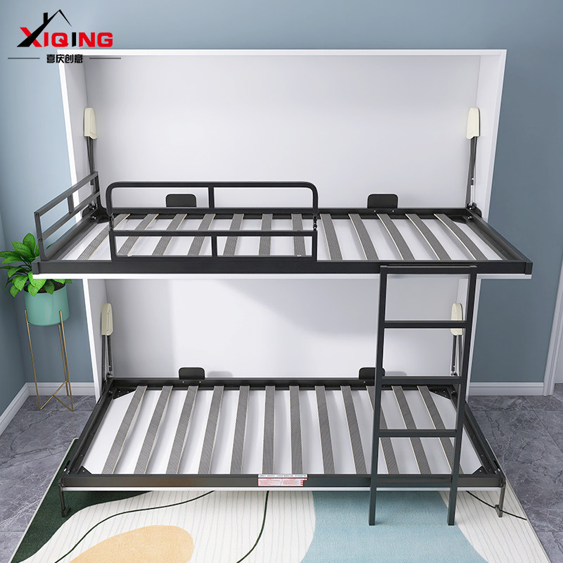 喜庆隐形床壁床子母床上下铺双层床高低折叠床多功能墨菲床隐藏床
