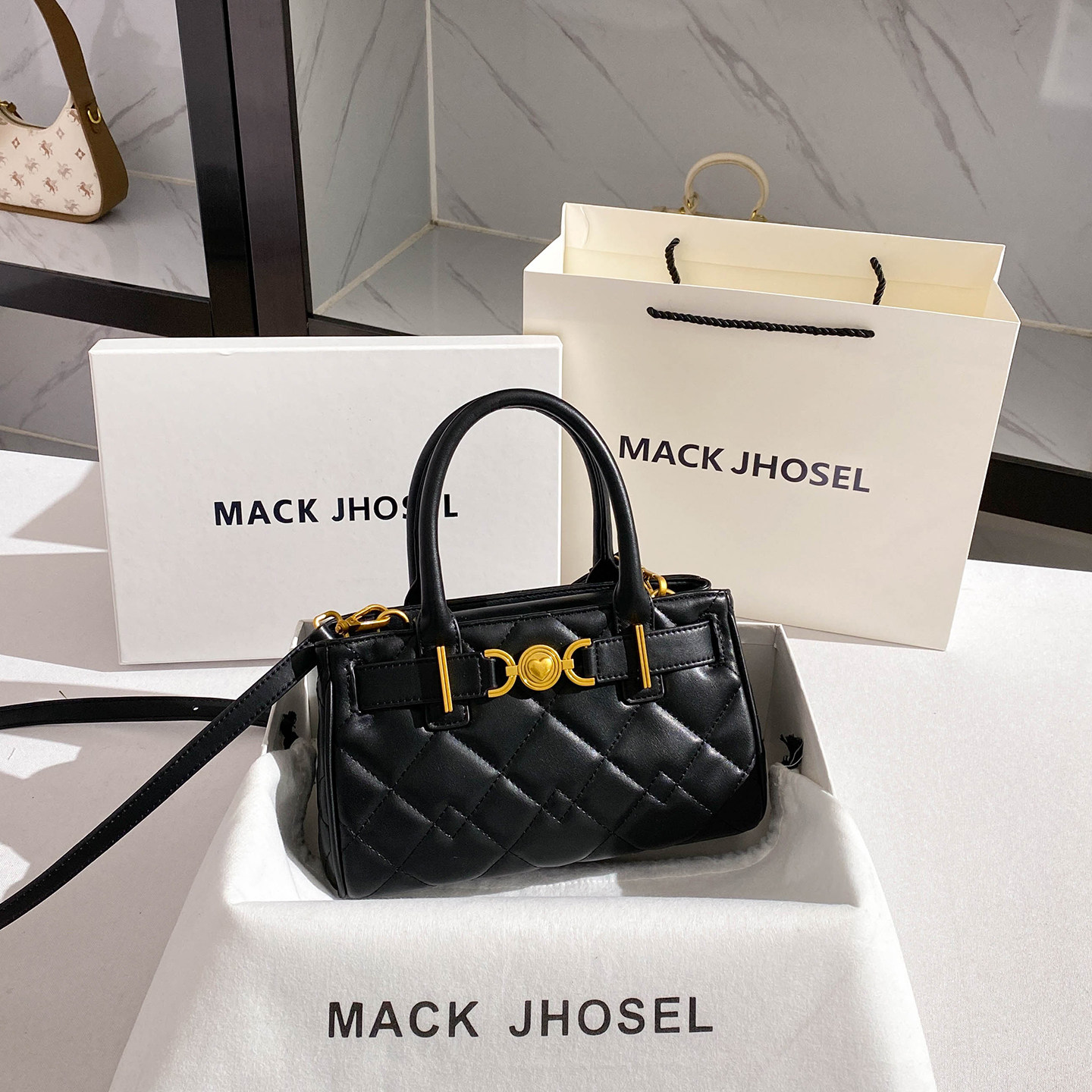 MACK JHOSEL超火小众菱格凯莉包包女士2026新款高级感单肩斜挎包,箱包皮具/热销女包/男包,托特包,淘宝优惠券,粉丝福利购,淘宝优惠卷