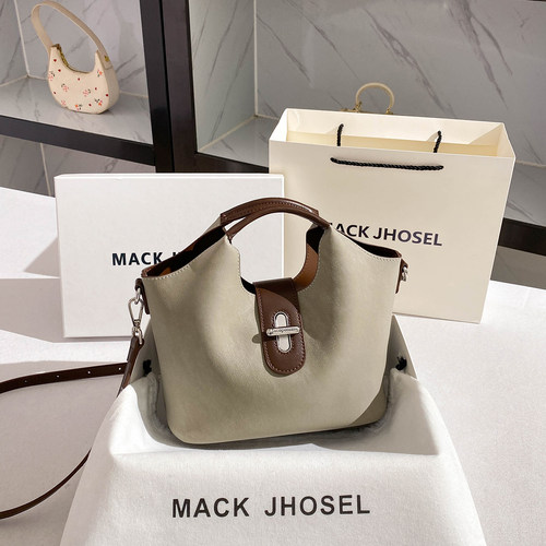 MACKJHOSEL小众设计撞色水桶包