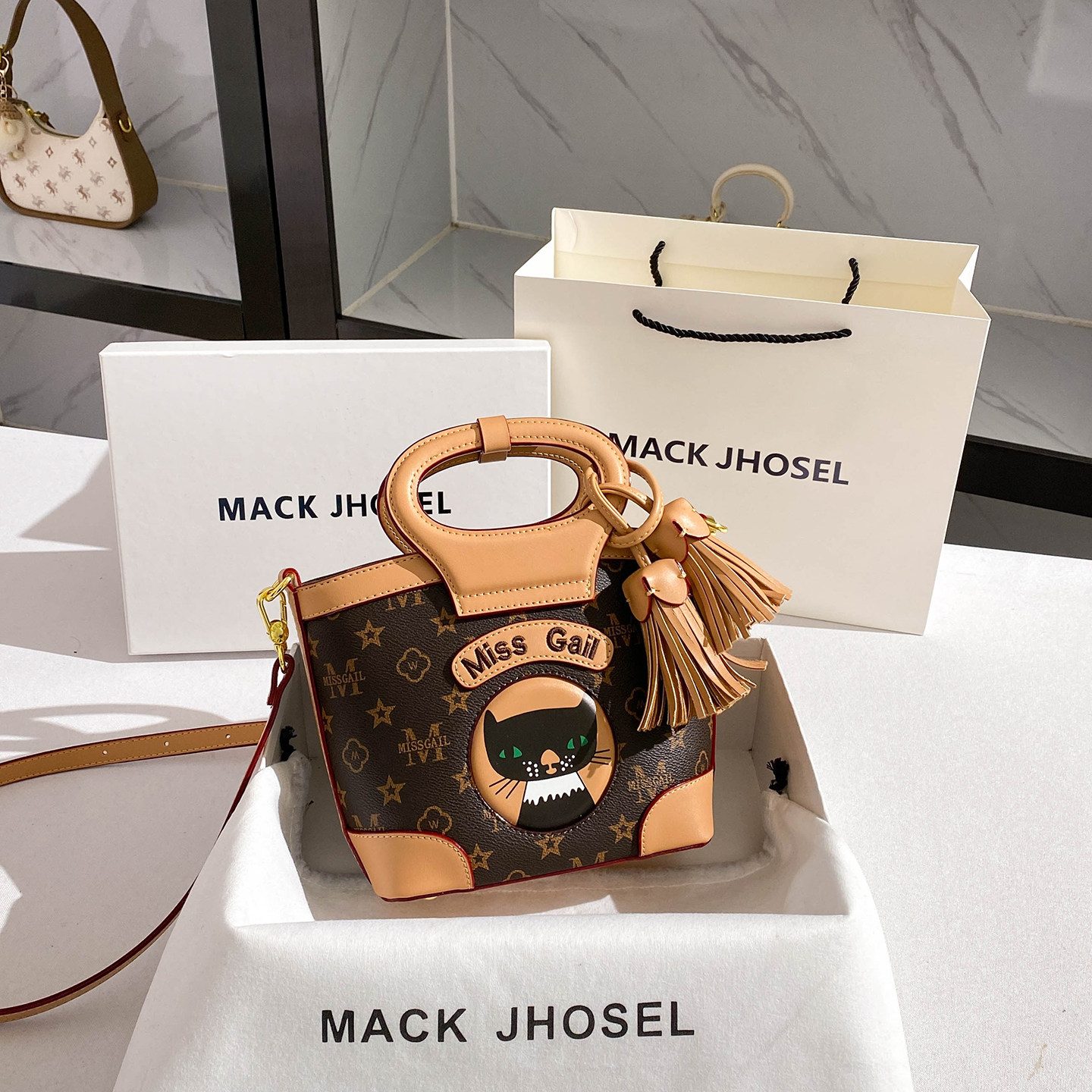 MACK JHOSEL小众高级感撞色菜篮子包包女2026新款时尚单肩手提包,箱包皮具/热销女包/男包,托特包,淘宝优惠券,粉丝福利购,淘宝优惠卷