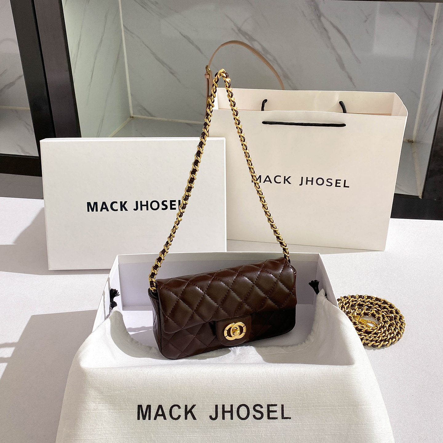 MackJhosel轻奢小香风菱格链条包包女士2025秋冬新款高级感腋下包,箱包皮具/热销女包/男包,胸包,淘宝优惠券,粉丝福利购,淘宝优惠卷