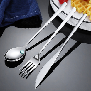 西餐牛排专用刀叉餐具套装304不锈钢家用牛排刀叉勺高级三件套