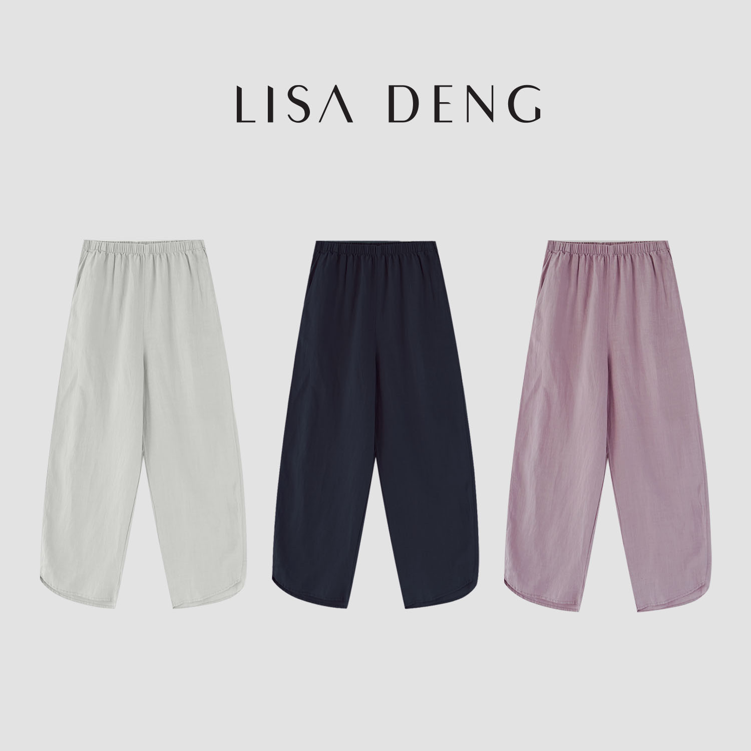 LISADENG【自在松弛】天丝亚麻弹力藏肉显瘦花苞阔腿九分裤