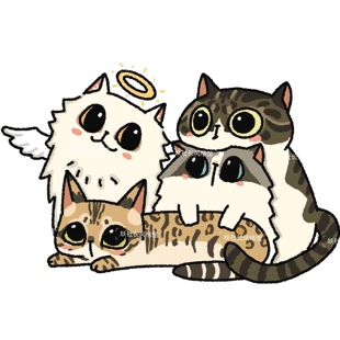 猫咪狗狗宠物肖像定制 照片手绘可爱头像线条Q版卡通漫画代画贴纸