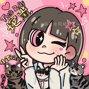 星蝶公主风可爱甜美手绘头像 全家福Q版卡通人像漫画情侣婚礼约稿