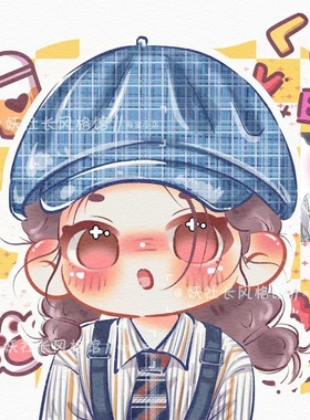 Q版头像手绘明星oc约稿爱豆同人 卡通动漫表情包周边定制设计吧唧