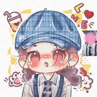 Q版 卡通动漫表情包周边定制设计吧唧 头像手绘明星oc约稿爱豆同人