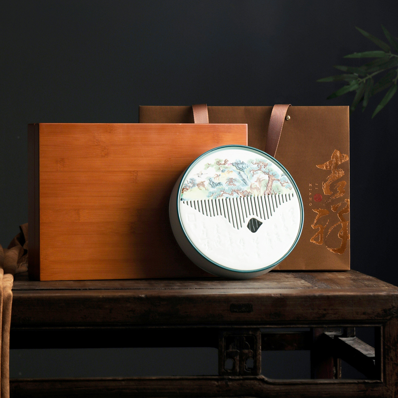 高端竹盒通用白牡丹茶饼茶饼盒