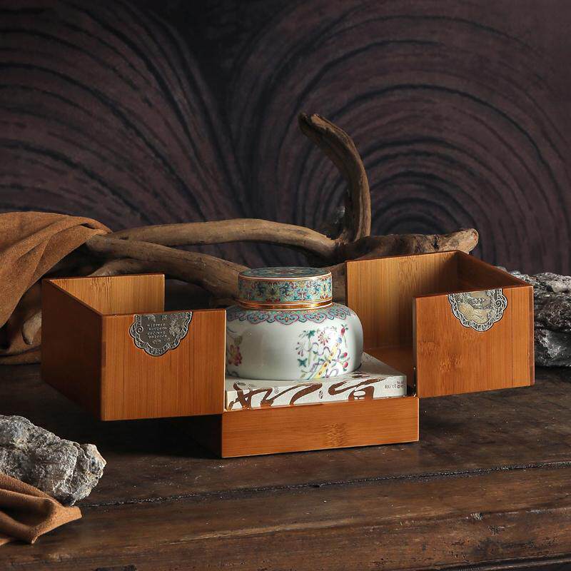 如意高档茶叶礼盒空盒高级感茶叶罐陶瓷茶叶包装定制通用竹盒龙井