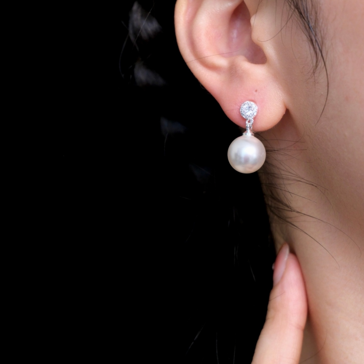 耳畔知更｜澳白色施家大珍珠复古法式优雅无耳洞耳夹耳饰耳钉轻奢
