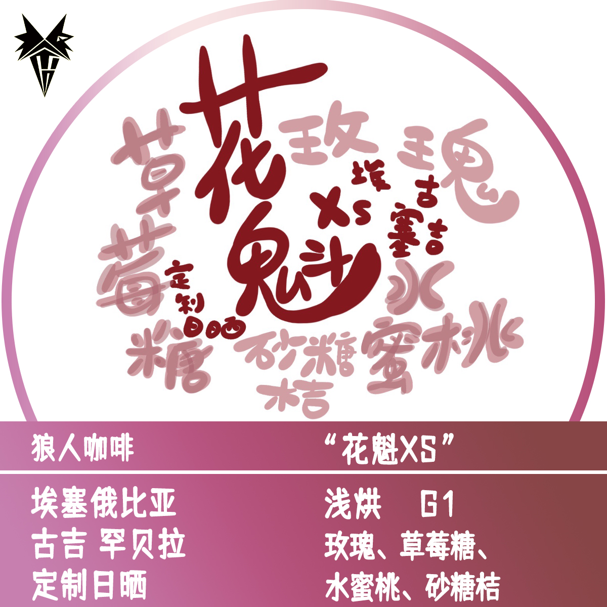 狼人咖啡新品埃塞咖啡豆 空运批次 古吉花魁Xs 全直火烘焙