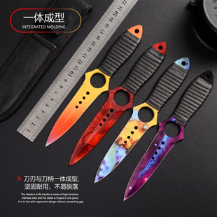 CSGO周边实体骷髅刀游戏模型潜水绑腿刀高硬度不锈钢渐变色多普勒