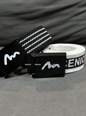 韩版皮带男女潮ins个性青年学生帆布腰带百搭简约休闲平滑扣裤带