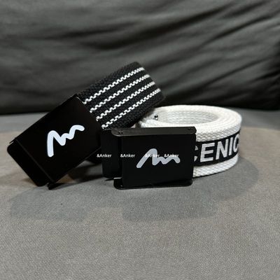 韩版皮带男女潮ins个性青年学生帆布腰带百搭简约休闲平滑扣裤带