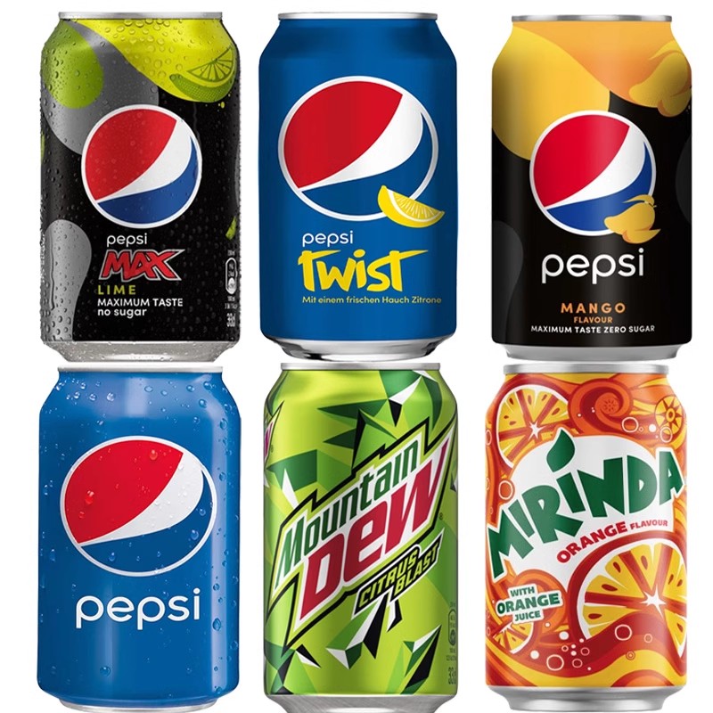 丹麥進(jìn)口歐洲版pepsi百事可樂檸檬味可樂激浪芒果味碳酸飲料330ml