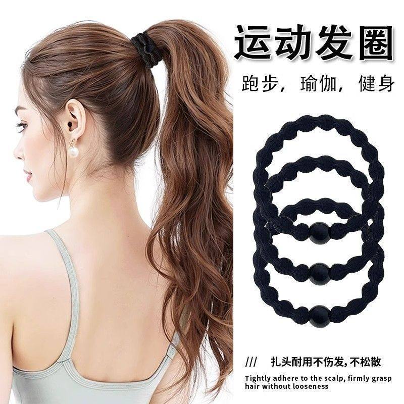 高弹力发圈女运动健身高马尾发绳耐用皮筋扎头发粗头绳不伤发头饰
