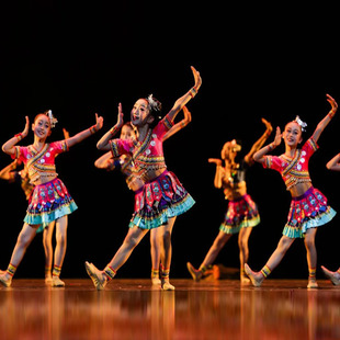 第十二届小荷风采敬惜一粒米演出服儿童采茶声声舞蹈服瑶山红苗族