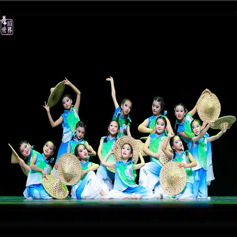 踩春舞蹈服渔梦渔阳丰收稻花香万泉河水演出服月光童年夏夜表演服