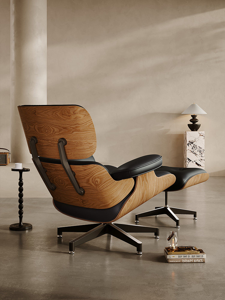 Eames Lounge Chair: Italian Leather & 360 Swivel Base - Taobao product photo 3
