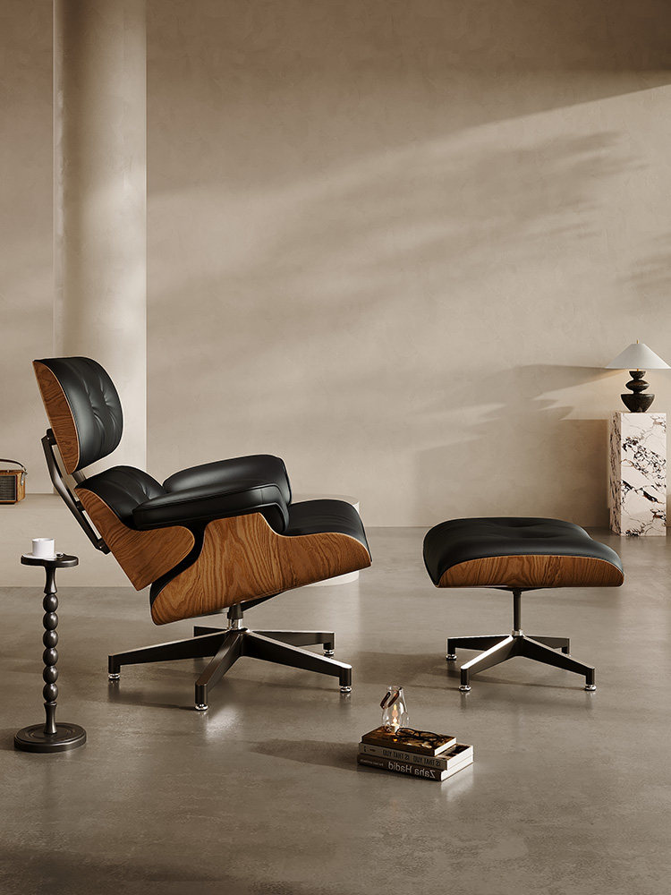 Eames Lounge Chair: Italian Leather & 360 Swivel Base - Taobao product photo 4