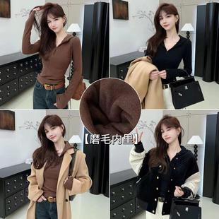 卡卡女装官方正品秋冬《美式街头》修身休闲打底薄绒连帽卫衣T恤