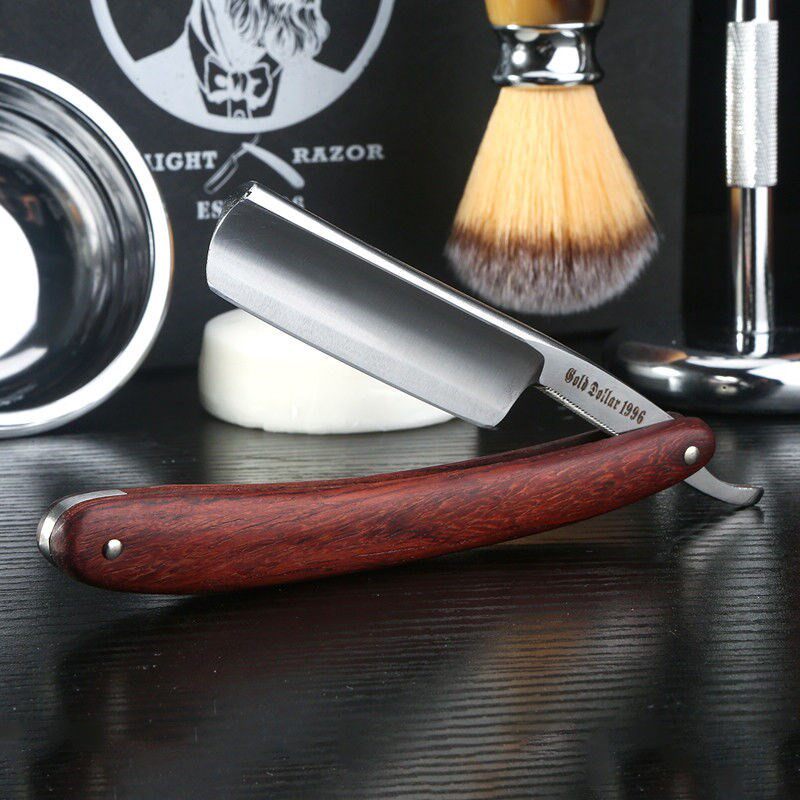 木柄复古剃刀手动老式剃刀刮脸刀修面剃头刀剃须刀红酸枝木柄套装
