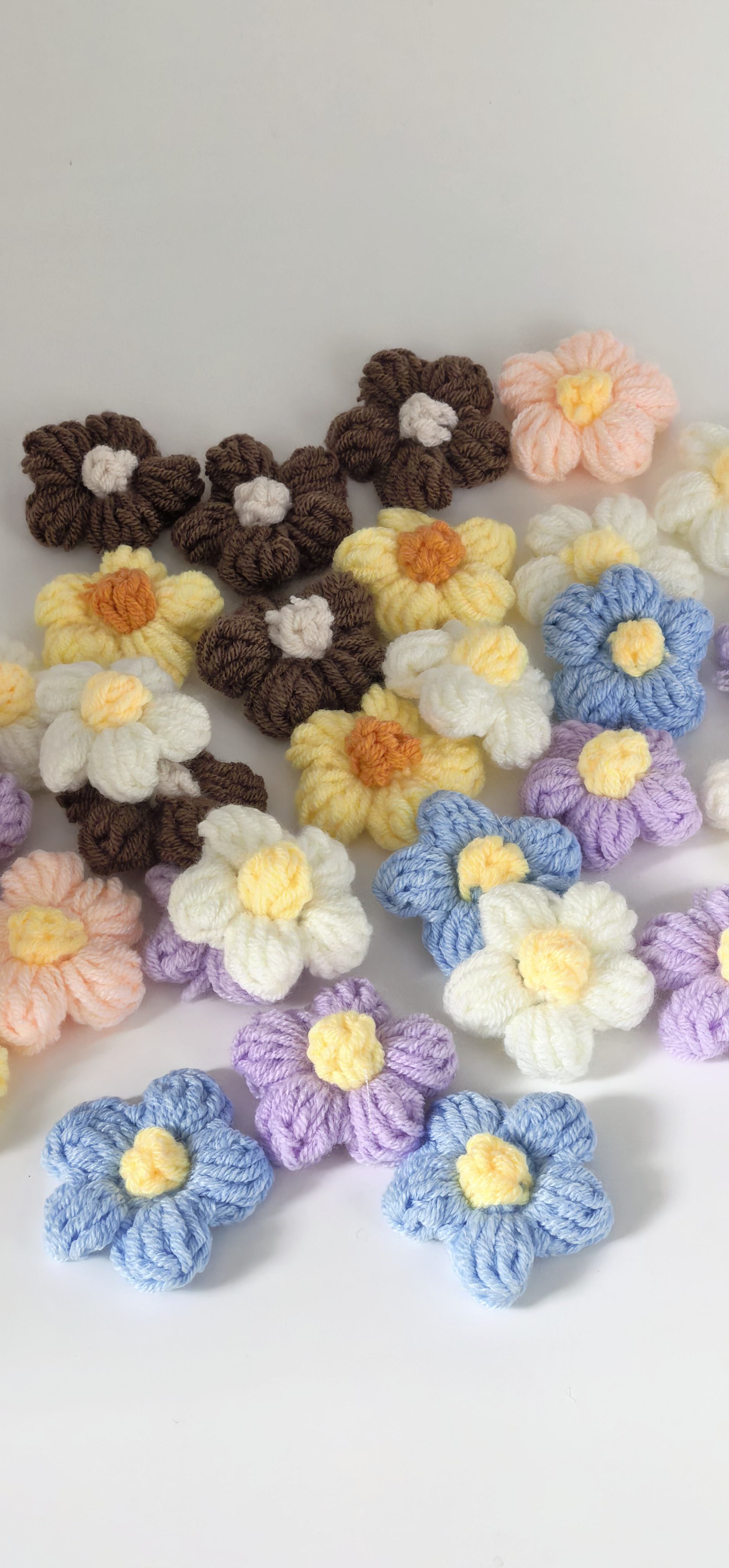 DIY钩织泡芙花蓝白色毛线花朵可定制diy发饰发夹胸针辅料配件批发,服饰配件/皮带/帽子/围巾,DIY编织材料包,淘宝优惠券,粉丝福利购,淘宝优惠卷