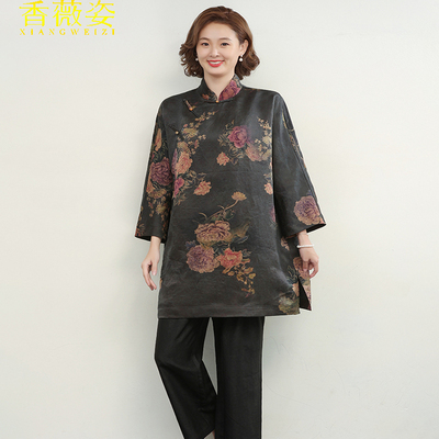 香薇姿宽松中式香云纱衬衫宽松
