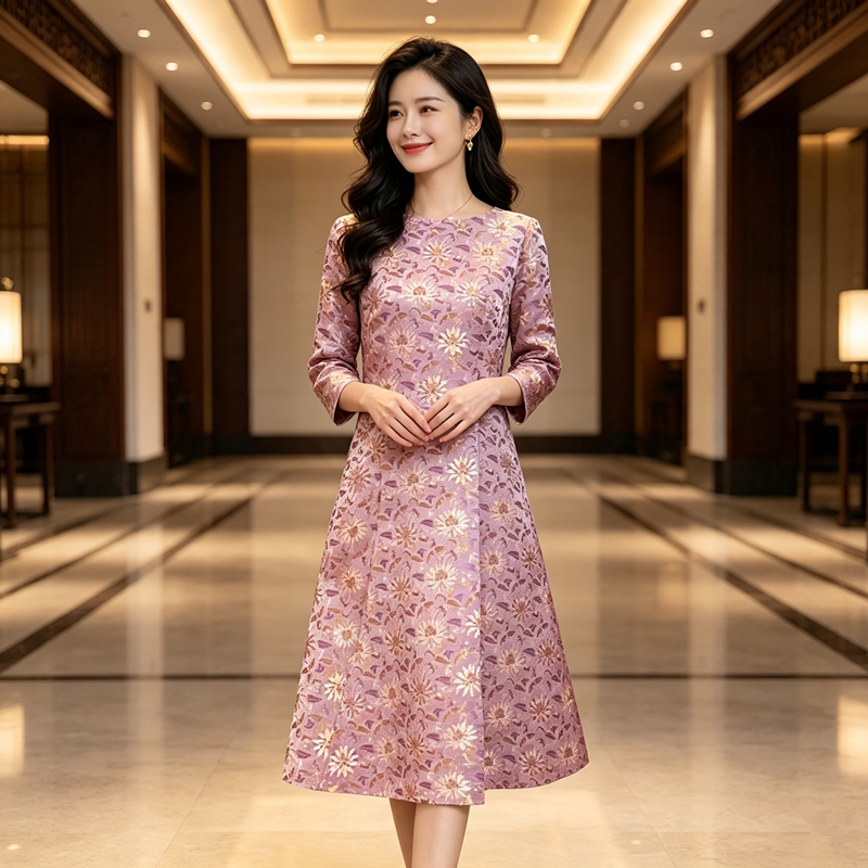 宋锦秋款妈妈高级感订婚宴礼服
