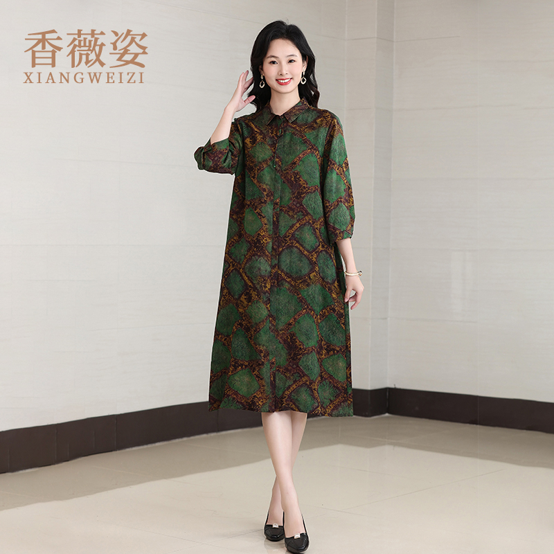 桑蚕丝香云纱大码女装连衣裙2025新款今年流行爆款高级感裙子女夏