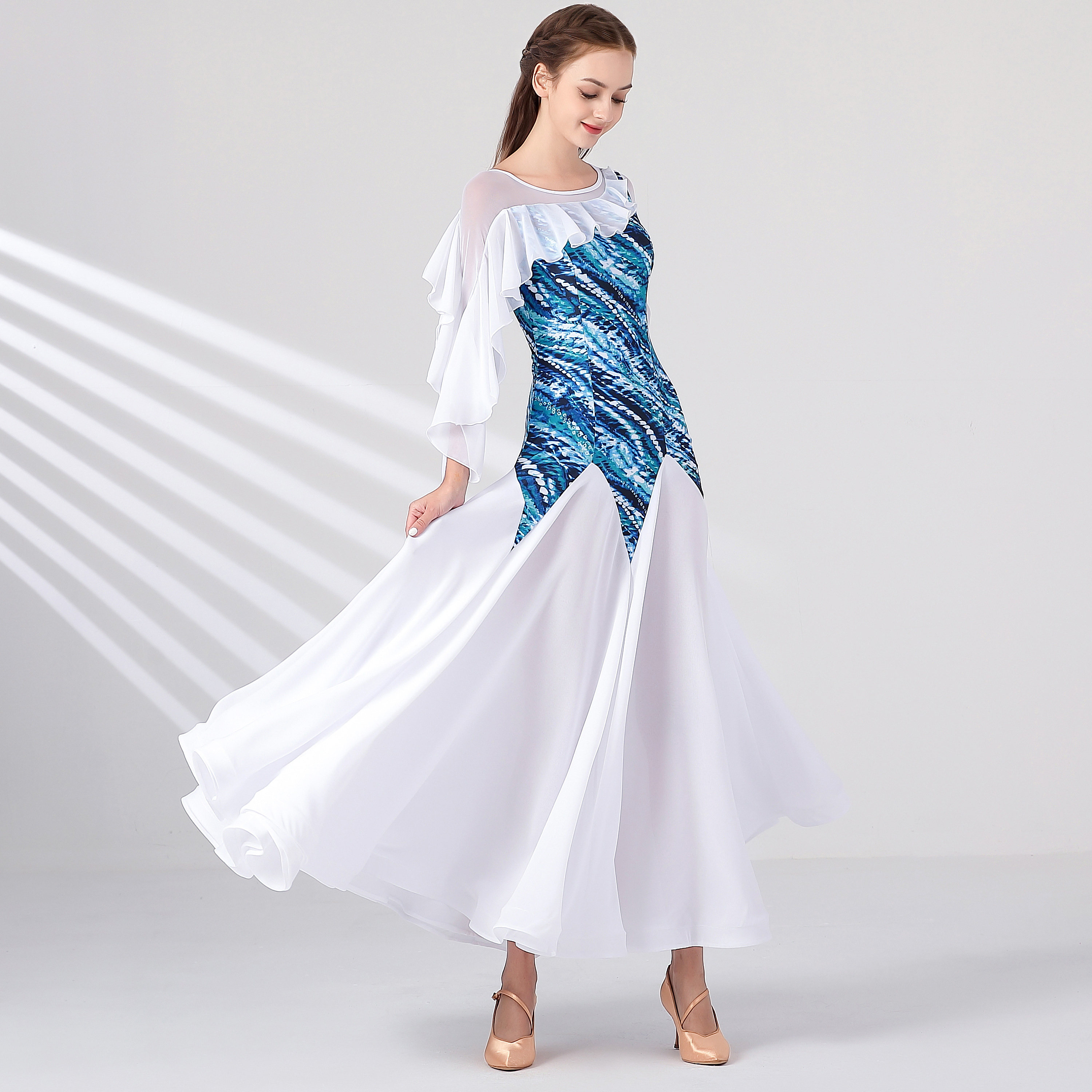 摩登舞裙my868国标舞服装连衣裙交谊舞华尔兹练功裙