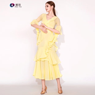 交谊舞华尔兹练习服 MY940国标舞服装 曼城邂逅 媚羽摩登舞裙新款