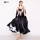 摩登舞裙MY946演出服国标舞镶钻 出口品质 轻舞飞扬 客供清风缎