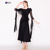 摩登舞裙MY941国标舞连衣裙华尔兹交谊舞服装 娜拉山茶花 媚羽新款