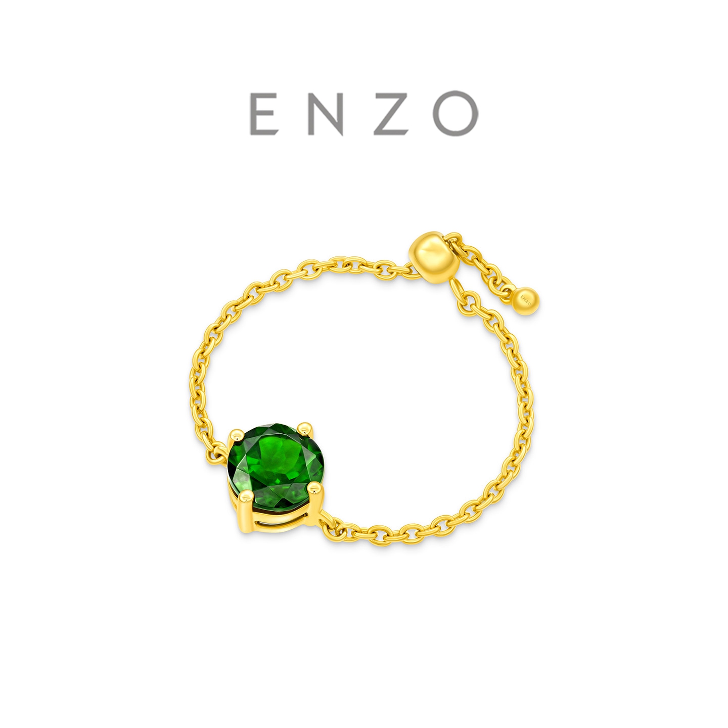 ENZO18K金透辉石戒指链戒