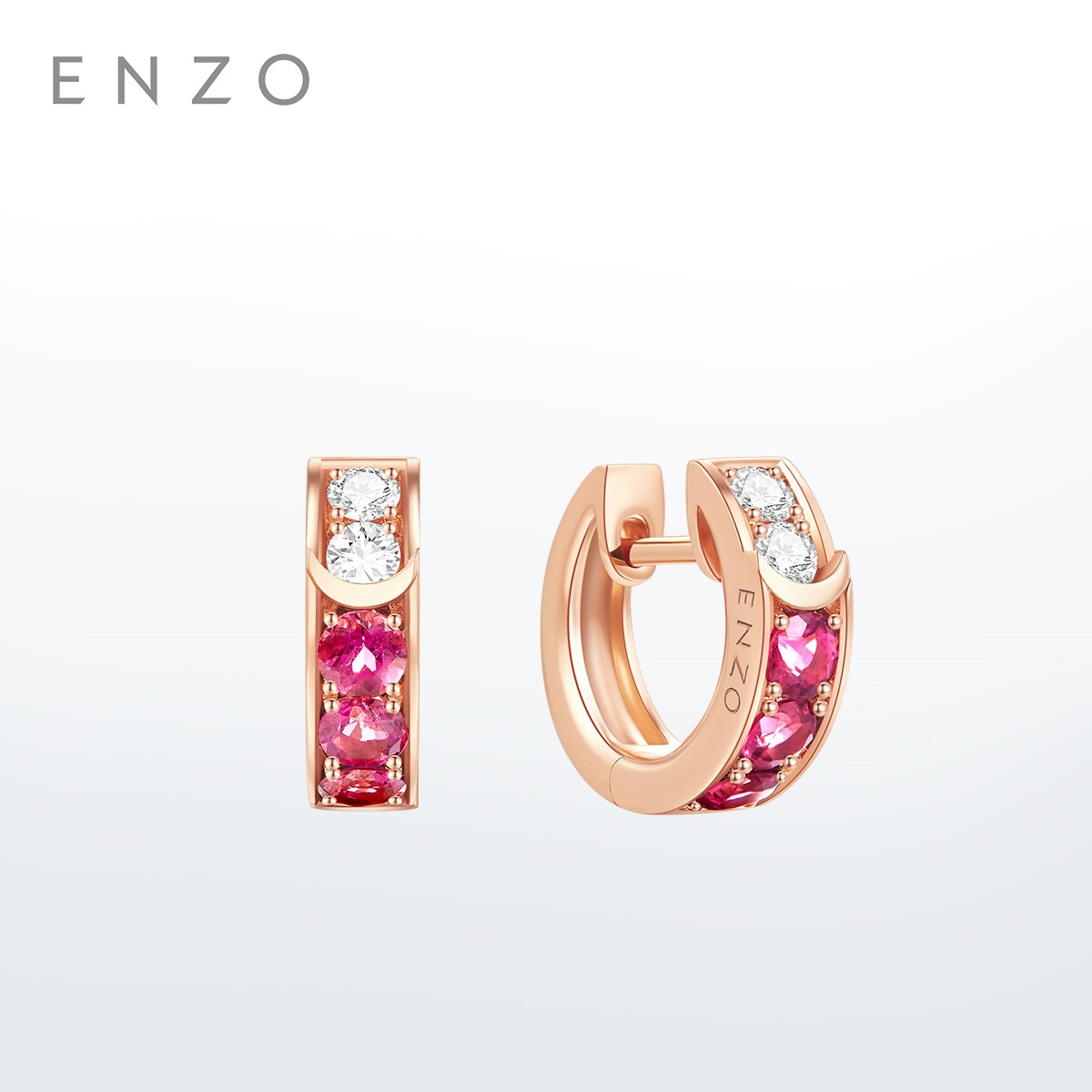 ENZO「丛林系列」18K金碧玺钻石耳环女EZV8922新春礼物