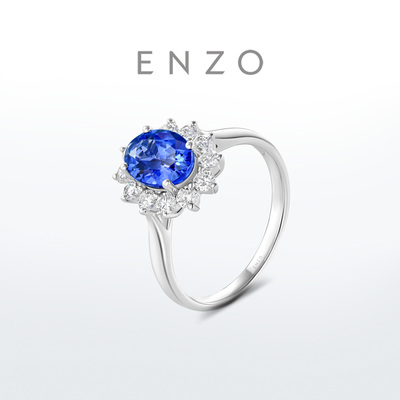 ENZO18K金坦桑石钻石戒指