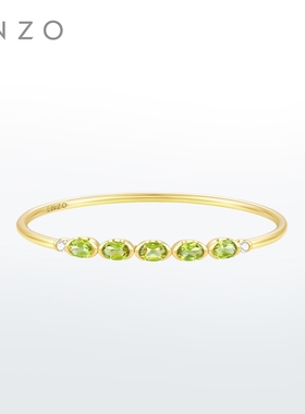 新款ENZO「丛林系列」18K金橄榄石钻石手镯女EZV8927新春礼物