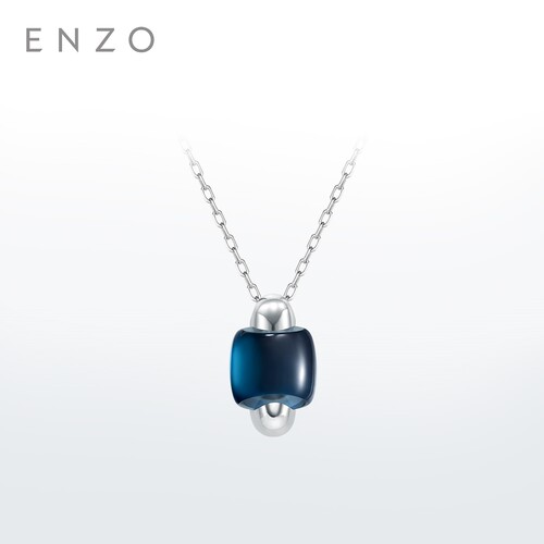 enzo轻奢蓝方糖18K金托帕石吊坠