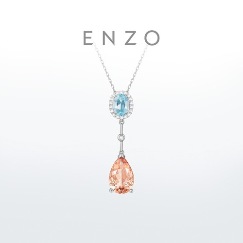 enzo18K金海蓝宝摩根石吊坠吊坠
