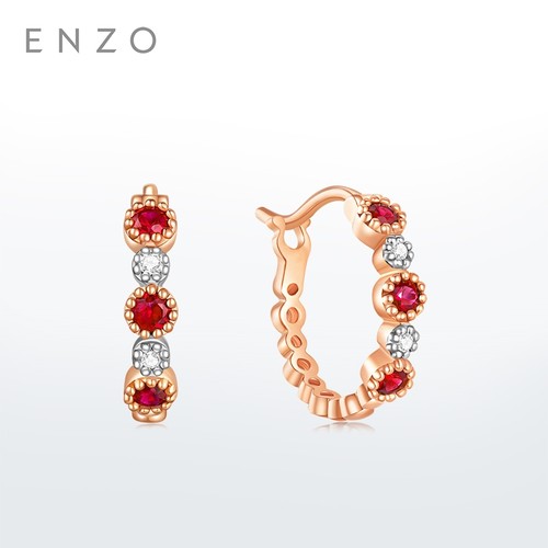 ENZO18K金红宝石钻石耳环