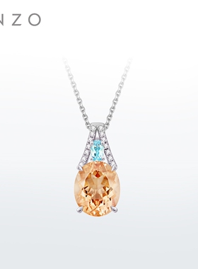 新款ENZO「典雅系列」18K金粉蓝cp宝石吊坠EZV6026送银链新年礼物